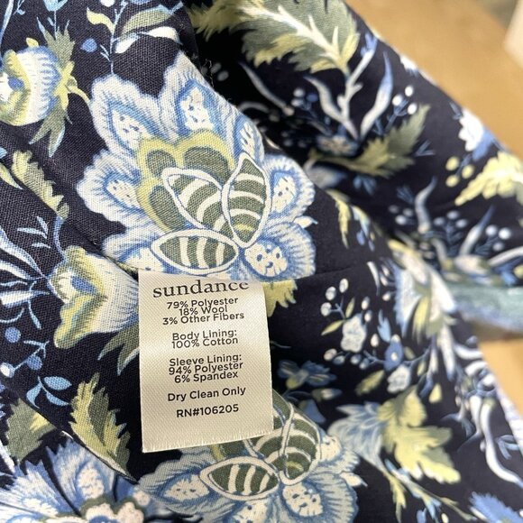 Sundance Wool Blend Plaid Double Breast Coat Twee Boho Blue size XS Petite - Picture 9 of 9